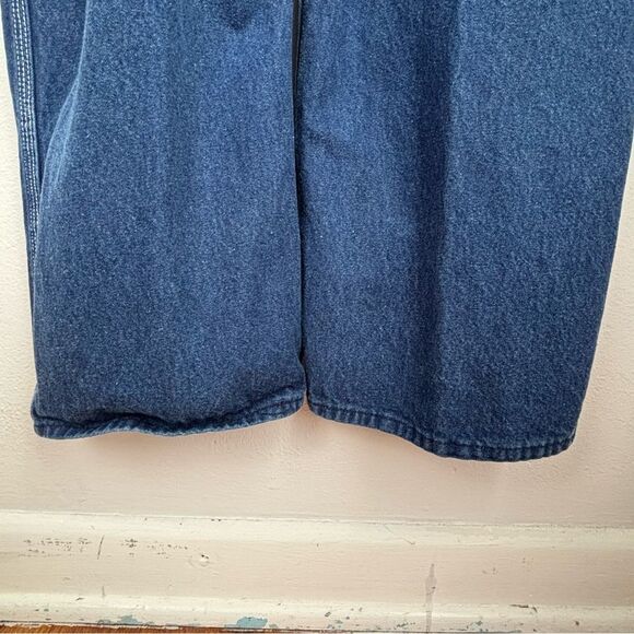 Vintage Round House Blue Denim Overalls Size 38  Unisex Normcore Farm Workwear - Picture 10 of 14